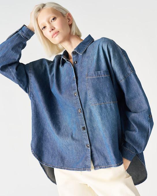 Suoli Camicia Denim Over In Linea