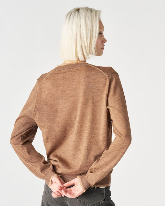 Suoli Maglia Scollo V 2 Colli Bicolore Presa