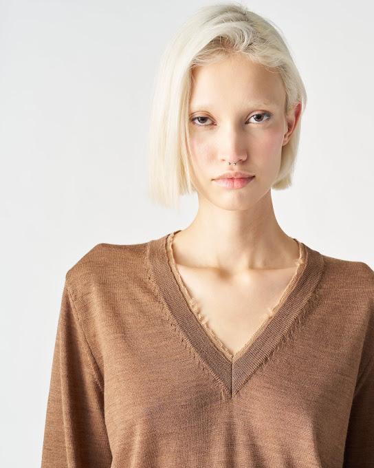 Suoli Maglia Scollo V 2 Colli Bicolore Presa