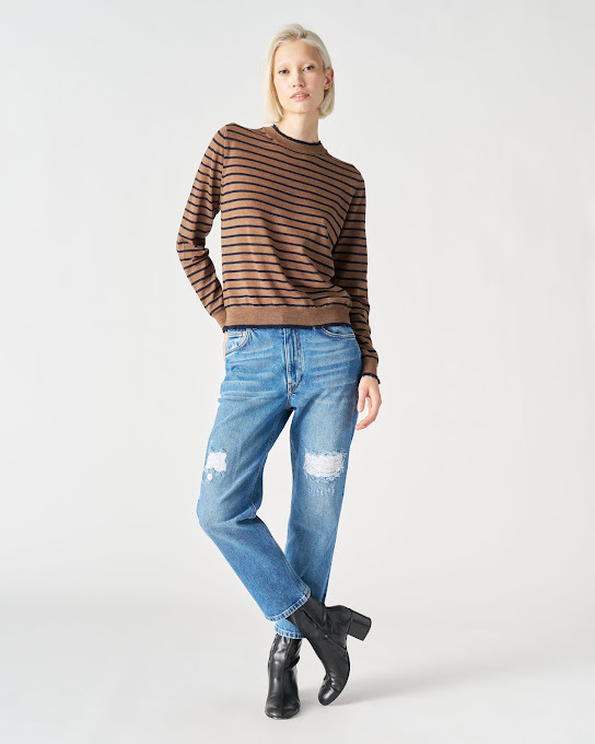 Suoli Maglia Girocollo 2 Colli Rigata Sconto