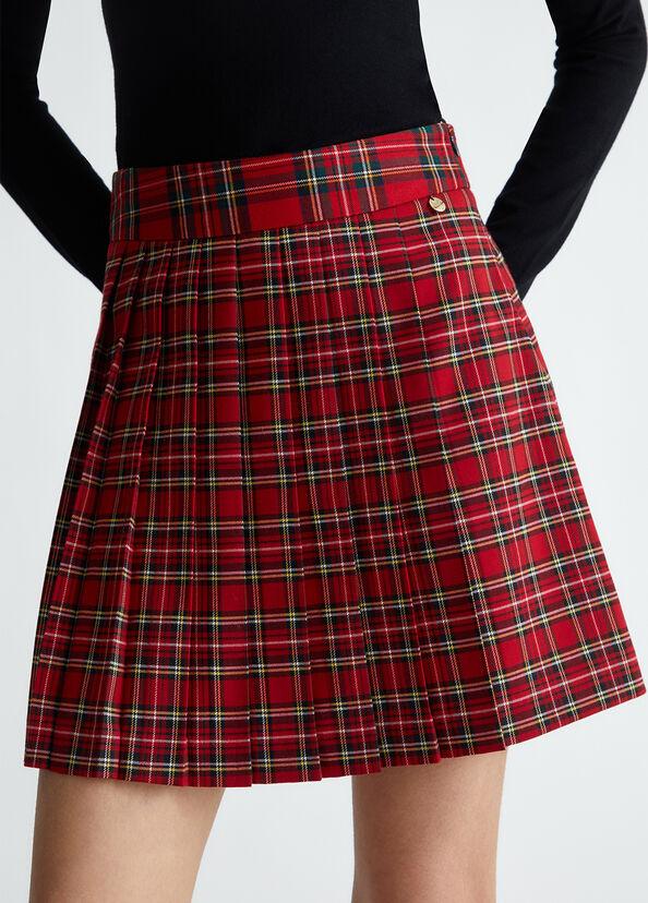 Liu Jo Minigonna a pieghe in tartan Vendita Calda