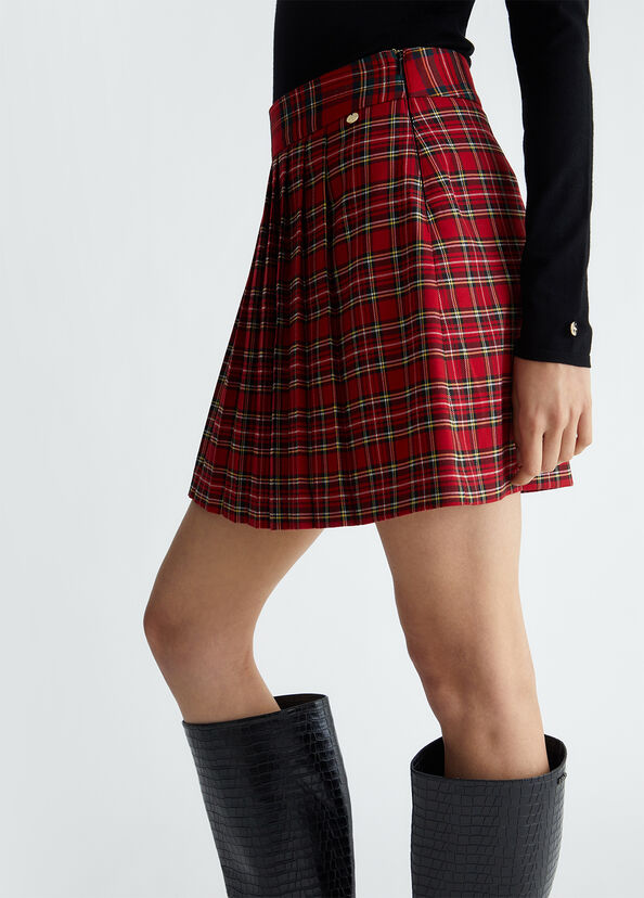 Liu Jo Minigonna a pieghe in tartan Vendita Calda