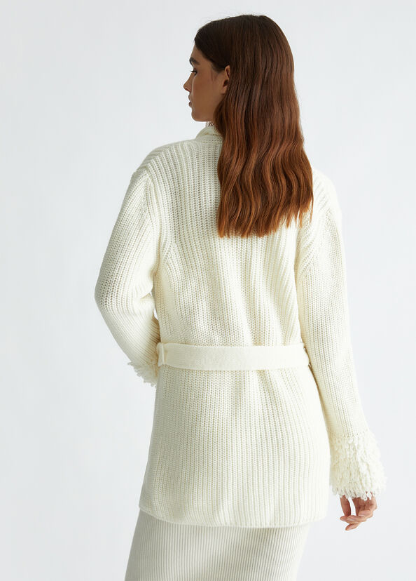 Liu Jo Cardigan bianco in lana Vendita Economica