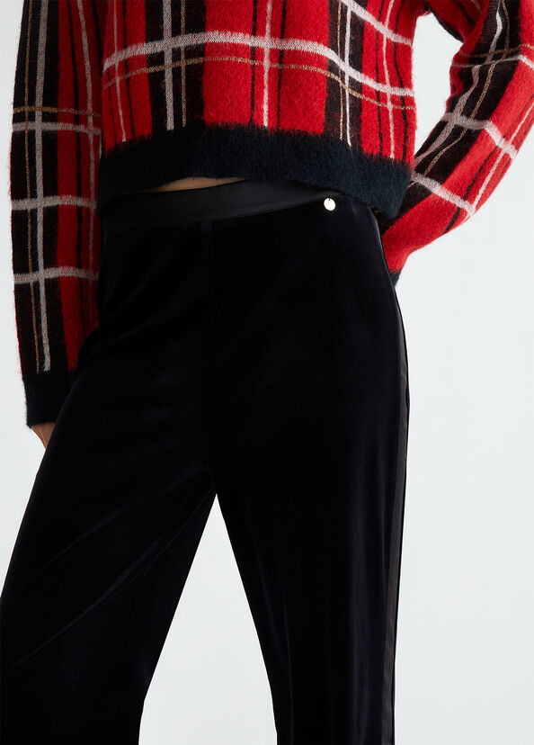 Liu Jo Pantaloni eleganti in velluto Vendite Flash