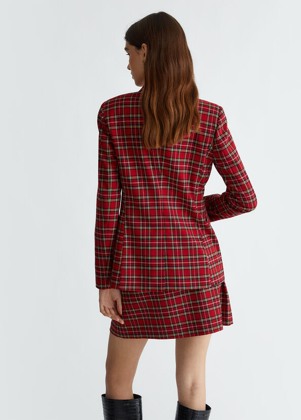 Liu Jo Blazer in tartan rosso In Saldo
