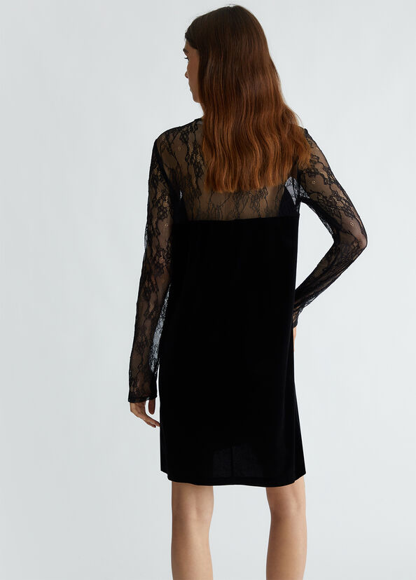 Liu Jo Abito corto in pizzo e velluto Bestseller