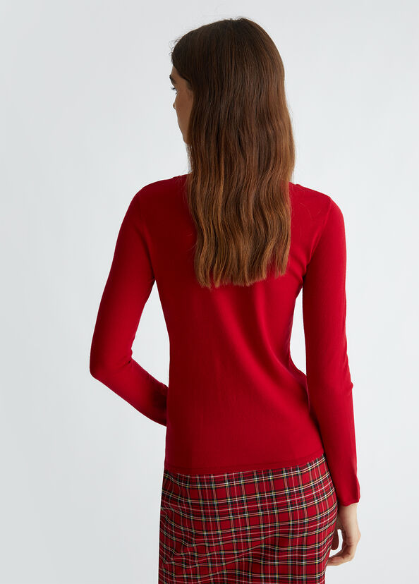 Liu Jo Maglia rossa con cut-out Liquidazione