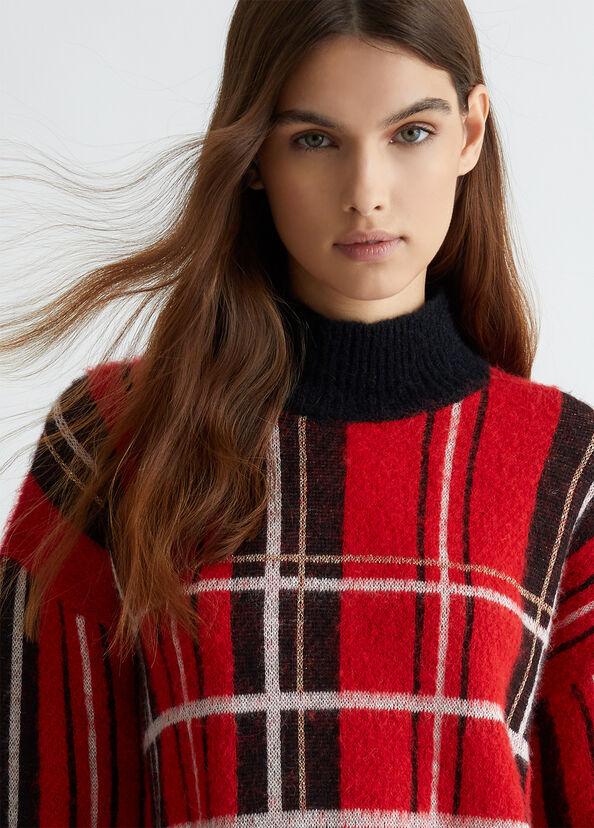Liu Jo Pullover in tartan rosso Nuovo