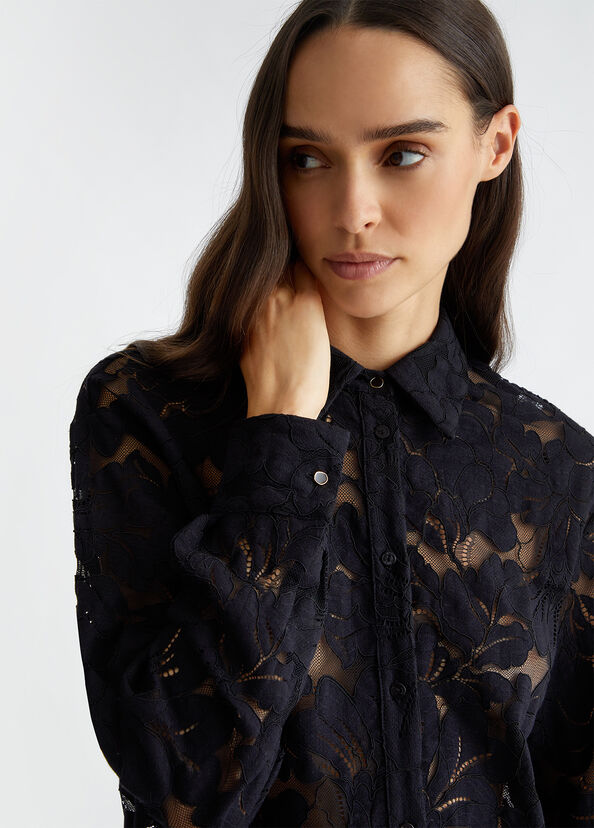 Liu Jo Camicia nera in pizzo Spedizione Gratuita