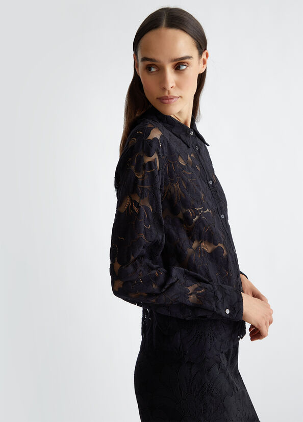 Liu Jo Camicia nera in pizzo Spedizione Gratuita