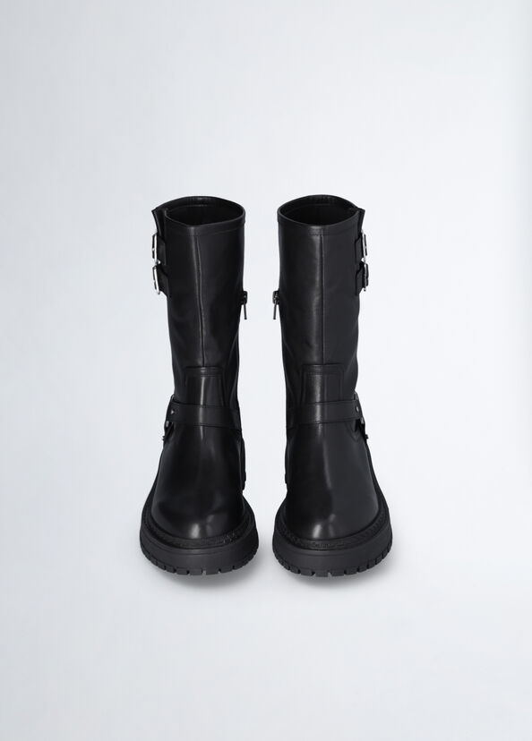 Liu Jo Biker boots in pelle Fino al 60% di sconto