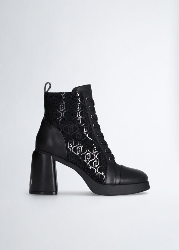 Liu Jo Stivaletti neri con micro paillettes Offerte