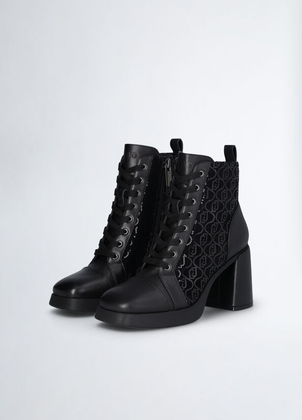 Liu Jo Stivaletti neri con micro paillettes Offerte