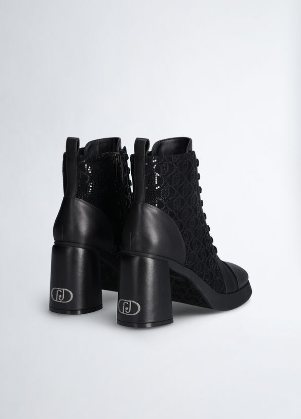 Liu Jo Stivaletti neri con micro paillettes Offerte