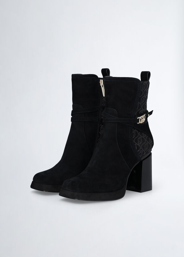Liu Jo Stivaletti neri in suede Vendita Economica
