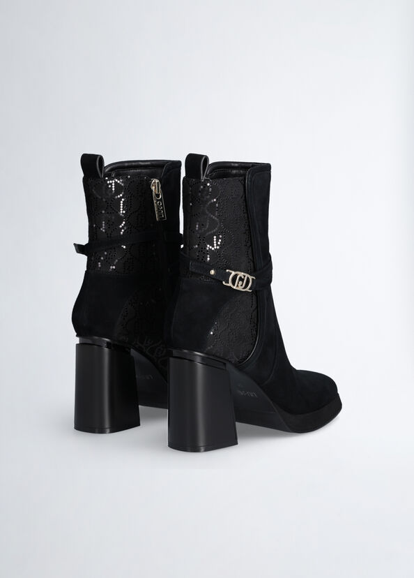 Liu Jo Stivaletti neri in suede Vendita Economica