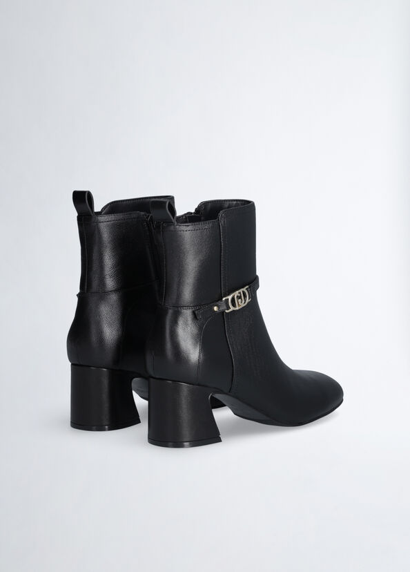 Liu Jo Stivaletti neri in pelle 50% di sconto per tempo limitato
