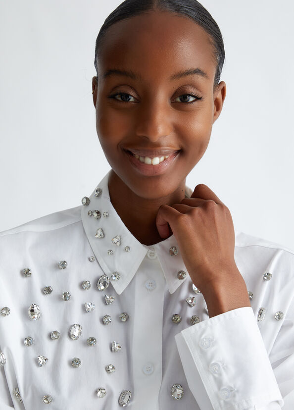 Liu Jo Camicia in cotone con strass Shopping Online