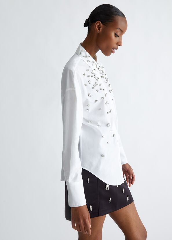 Liu Jo Camicia in cotone con strass Shopping Online