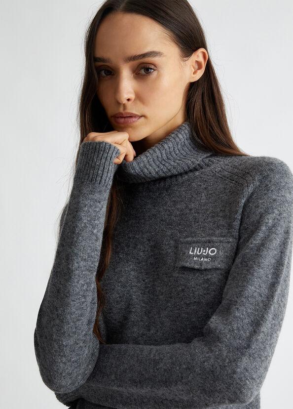 Liu Jo Dolcevita in misto lana con logo Nuova