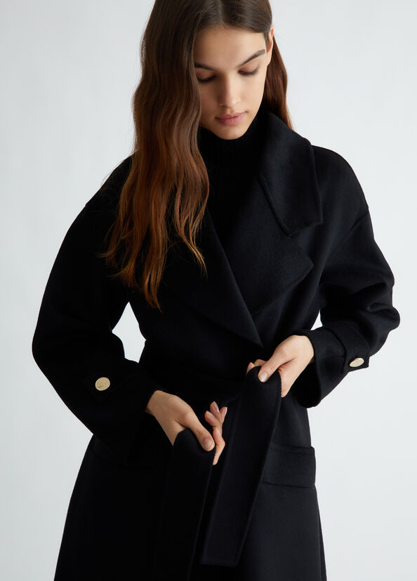 Liu Jo Cappotto in misto lana con cintura Acquista Ora