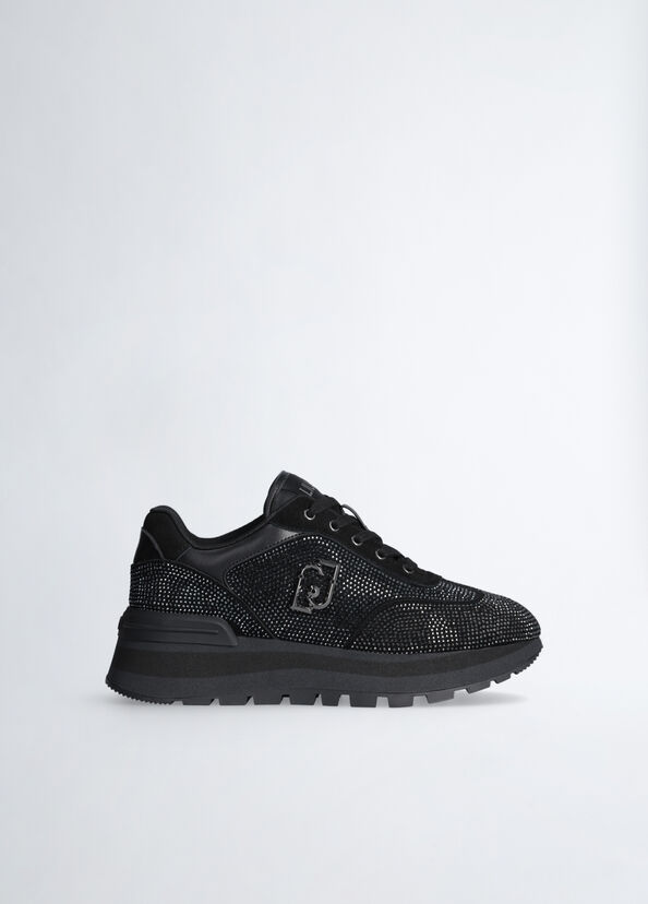 Liu Jo Sneakers nere full strass Enormi sconti