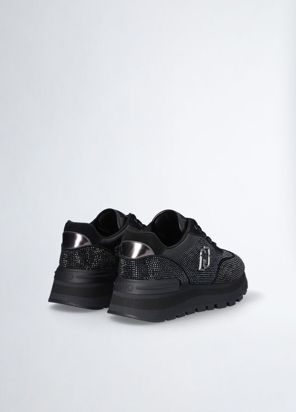 Liu Jo Sneakers nere full strass Enormi sconti
