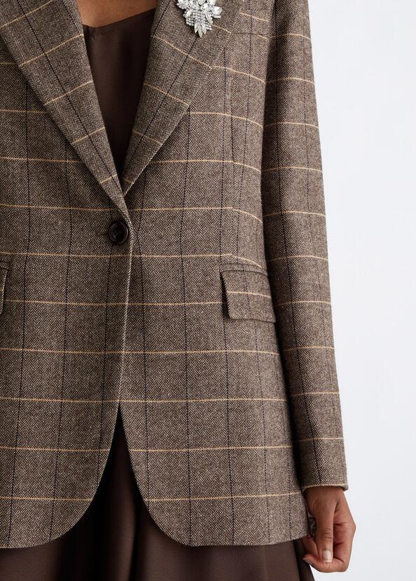 Liu Jo Blazer check con spilla gioiello Nuovo