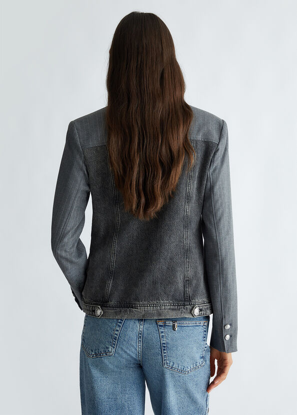 Liu Jo Blazer in twill gessato e denim Pezzi Unici