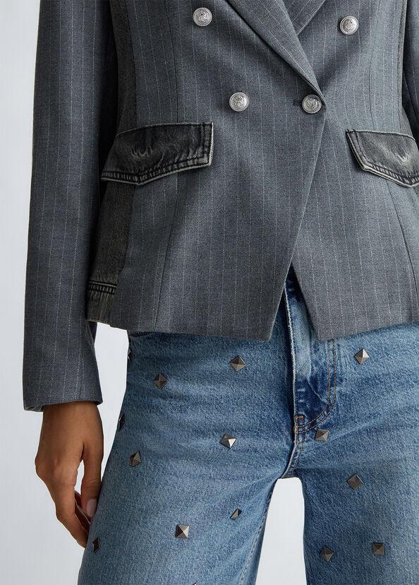 Liu Jo Blazer in twill gessato e denim Pezzi Unici