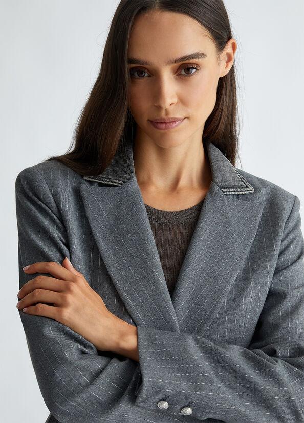 Liu Jo Blazer in twill gessato e denim Pezzi Unici