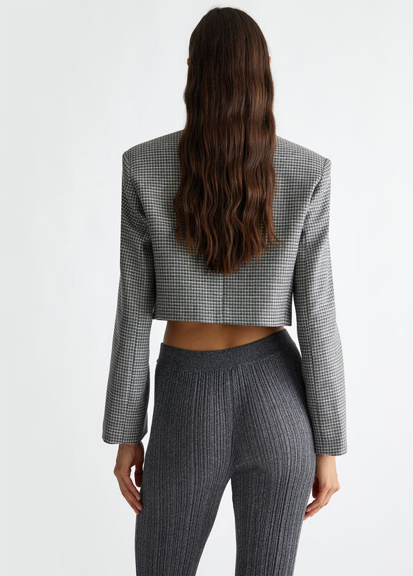 Liu Jo Blazer cropped check Consegna Veloce
