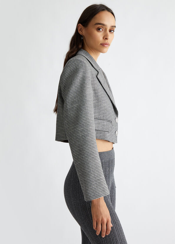 Liu Jo Blazer cropped check Consegna Veloce