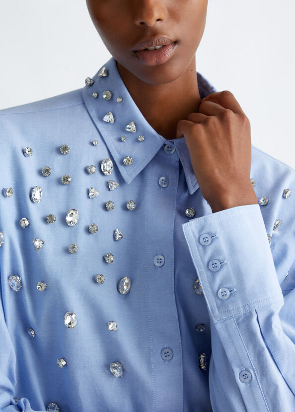 Liu Jo Camicia in cotone con strass Convenienza