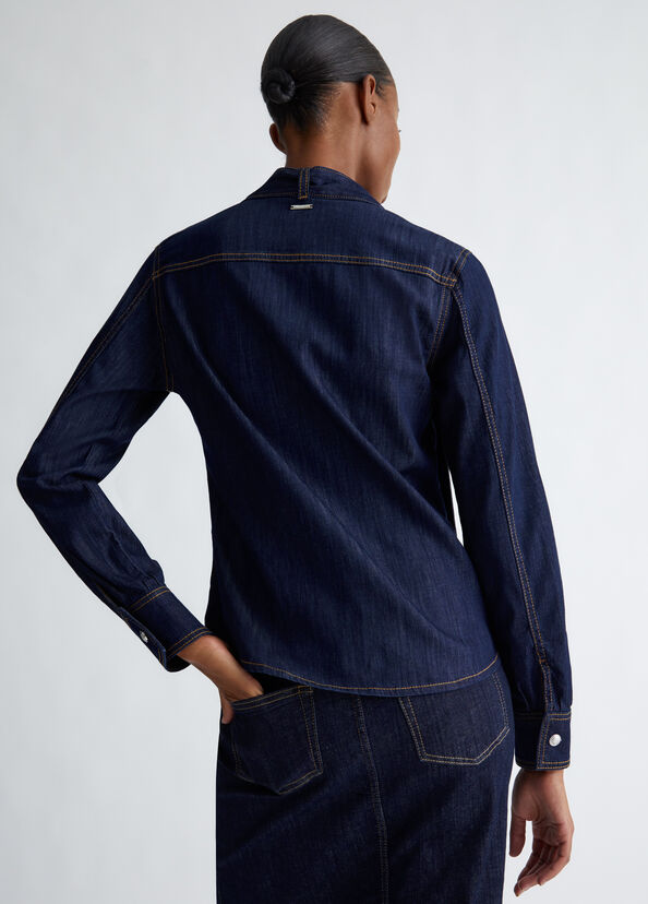 Liu Jo Camicia in denim con fiocco Offerte