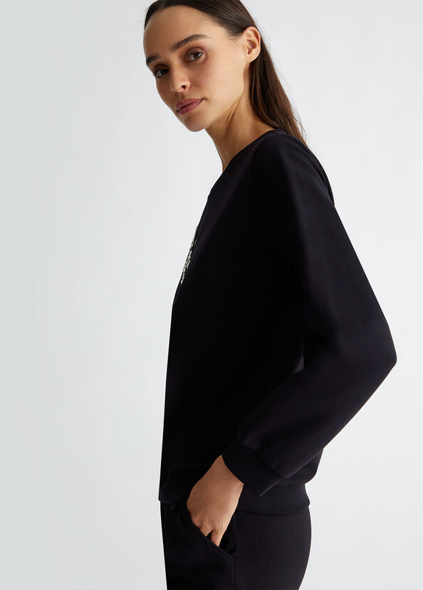 Liu Jo Felpa con logo e strass Shopping Online