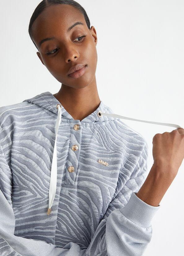 Liu Jo Felpa jacquard con cappuccio Sconto