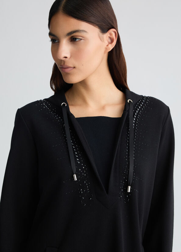 Liu Jo Felpa con cappuccio e strass Offerte