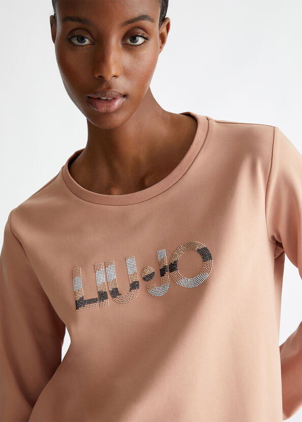 Liu Jo Felpa con logo e strass Hotsell