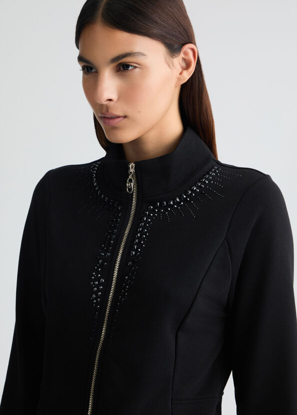 Liu Jo Felpa con zip e strass Nuova