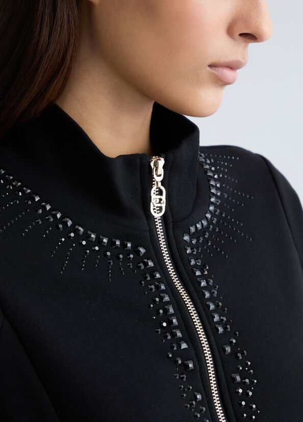 Liu Jo Felpa con zip e strass Nuova