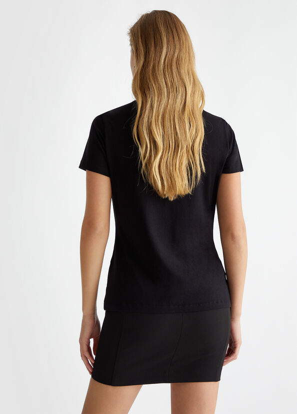 Liu Jo T-shirt in cotone con strass Outlet
