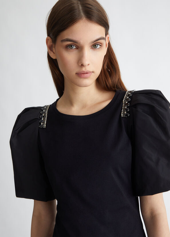 Liu Jo T-shirt in jersey con strass 2025