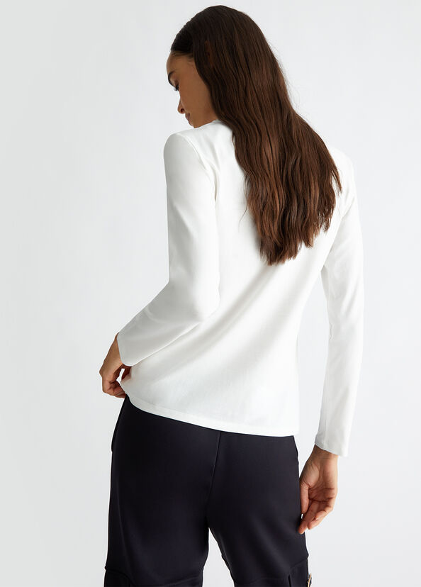 Liu Jo T-shirt con cuore e strass Nuovo