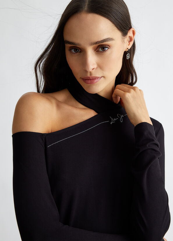 Liu Jo T-shirt con logo e strass Qualità