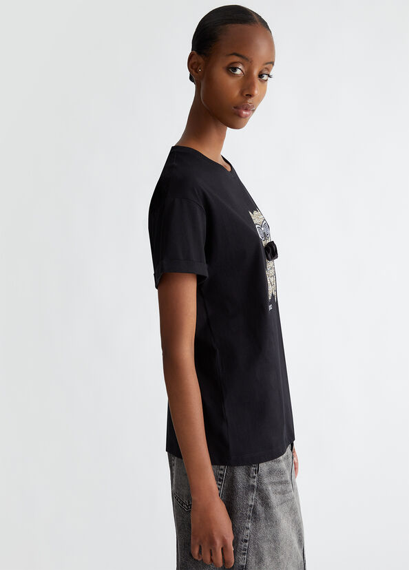 Liu Jo T-shirt con ricamo e applicazioni Promozione