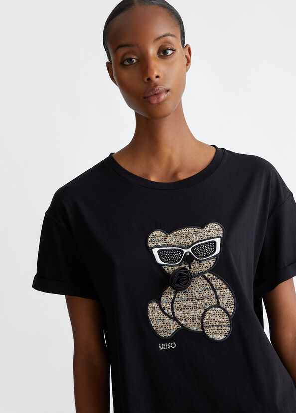 Liu Jo T-shirt con ricamo e applicazioni Promozione