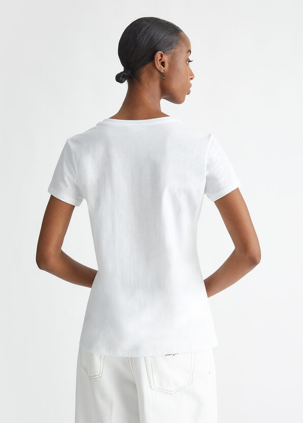 Liu Jo T-shirt con logo e strass Spedizione Gratuita