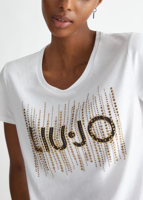 Liu Jo T-shirt con logo e strass Spedizione Gratuita