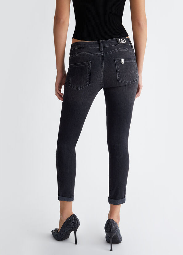 Liu Jo Jeans skinny bottom up con strass Saldi